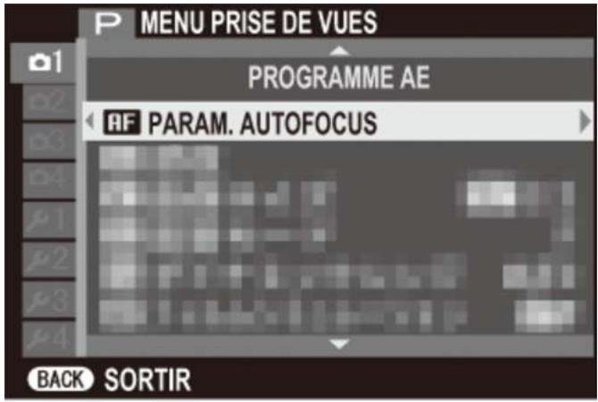 FUJIFILM X30 - Utilisation du menu prise de vues - 1