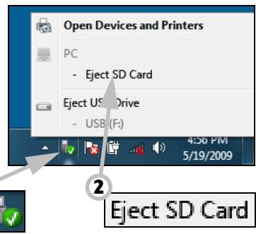 PACKARD BELL ONETWO PW.U6G - Retirer une carte d'un lecteur de carte mémoire - 1