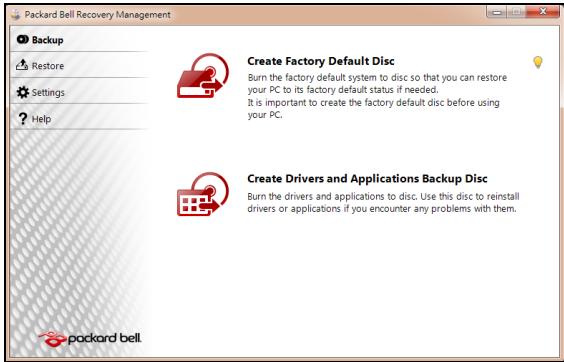 PACKARD BELL ONETWO S A24G1TU01 - Création de disques de récapucération - 1
