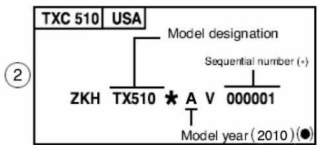 HUSQVARNA HVA TE TC SMR 510 2010 - VEHICLE IDENTIFICATION NUMBER (V.I.N.) - 3