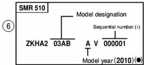 HUSQVARNA HVA TE TC SMR 510 2010 - NÚMERO DE IDENTIFICACIÓN DEL MOTOCICLO (V.I.N.) - 4