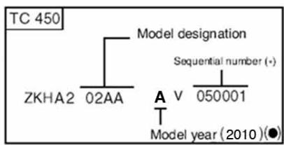HUSQVARNA HVA TE TC SMR 510 2010 - VEHICLE IDENTIFICATION NUMBER (V.I.N.) - 2