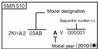 HUSQVARNA HVA TE TC SMR 510 2010 - VEHICLE IDENTIFICATION NUMBER (V.I.N.) - 12