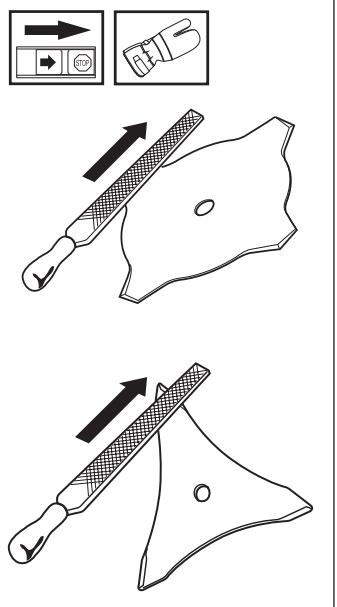 HUSQVARNA J-HANDLE - Filing the grass blade - 1