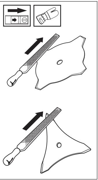 HUSQVARNA J-HANDLE - Filning av gräskniv och gräsklinga - 1