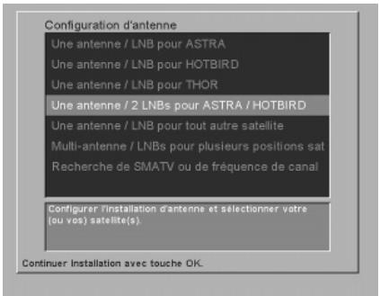 NOKIA 9600S - ATTENTION! Vous devez savoir quel LNB est branché sur chaque entrée du commutateur! Pour le 9600 S, ASTRA doit être branché sur l'entrée 1 du commutateur et HOTBIRD sur l'entrée 2. Pour le 9200 S, lechoix doit être HOTBIRD (1) / ASTRA (2). - 2