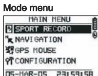 GEONAUTE KEYMAZE 300 GPS - / Navigation dans les menus - 3