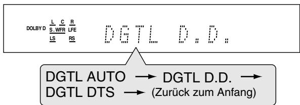 JVC XV-N315B - Drücken Sie die Taste DECODE um den „DGTL D.D.“ oder „DGTL DTS“ auszuwählen. - 1