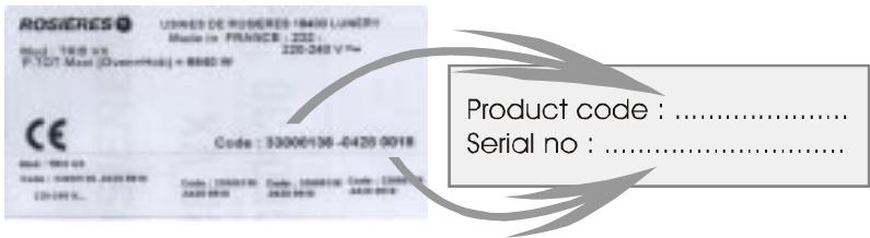ROSIERES TRIPLE 6G - READ THE INSTRUCTIONS CAREFULLY TO MAKE THE MOST OF YOUR APPLIANCE. - 1