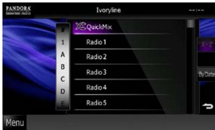 KENWOOD DNX719VHD - Écran de liste des stations - 1