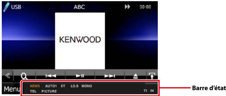 KENWOOD DNX719VHD - Indicateurs de la barre d'etat - 1
