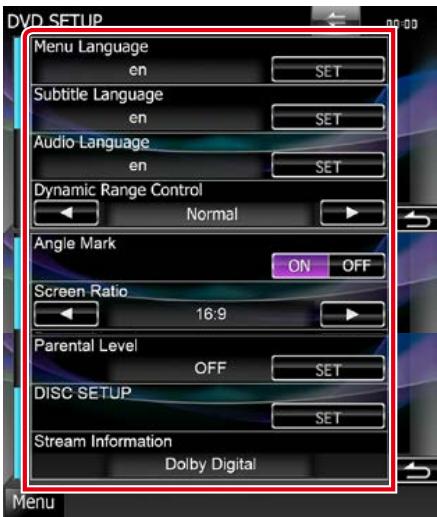 KENWOOD DNX719VHD - | Réglez chaque option comme suit. - 1