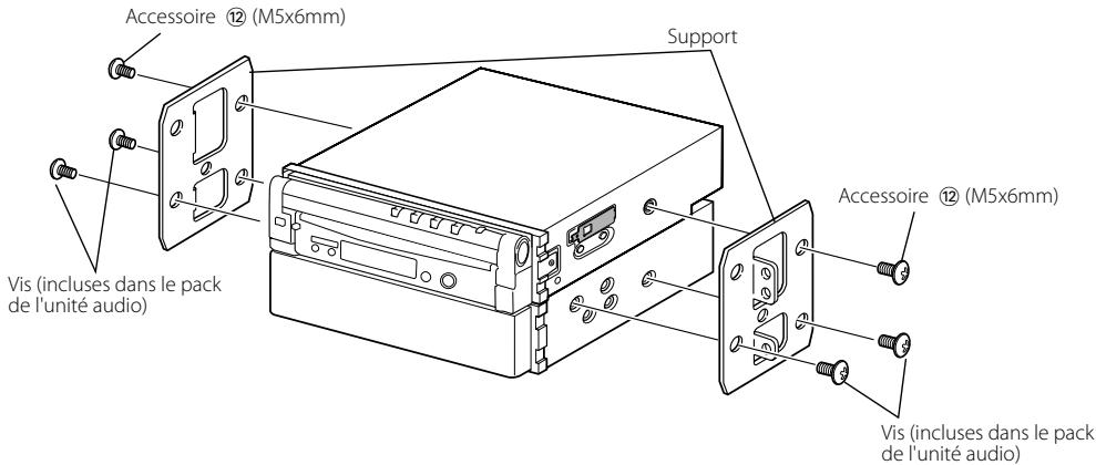 Accessoire ⑫ (M5x6mm) Support Vis (incluses dans le pack de l'unité audio) Accessoire ⑫ (M5x6mm) Vis (incluses dans le pack de l'unité audio)