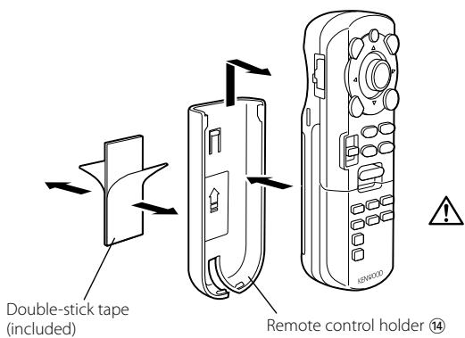 Double-stick tape (included) Remote control holder ⑭