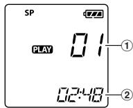 OLYMPUS VN-750 - Press the OK button to start playback. - 1