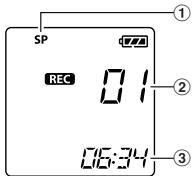 OLYMPUS VN-750 - Appuyez sur la touche REC () pour démarrer l'enregistrement. - 1