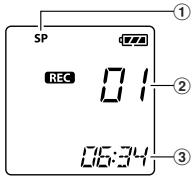 OLYMPUS VN-750 - Press the REC () button to start recording. - 1