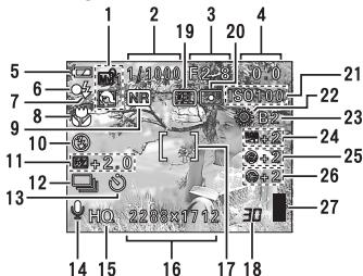 OLYMPUS C-765 ULTRA ZOOM - VIEWFINDER AND MONITOR INDICATIONS - 1
