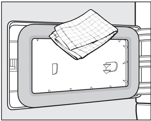 MIELE T 8164 WP - Nettoyer la trappe d'accès au filtre mousse - 1