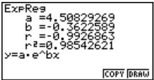 CASIO GRAPH35+ - ■ Graphe de régression exponentielle - 1