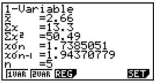 CASIO GRAPH35+ - ■ Calculs statistiques à variable unique - 1