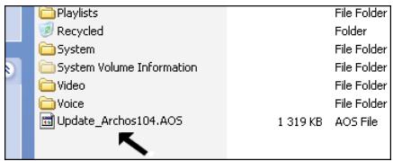 ARCHOS 104 - Copier dans la racine de l'Archos™ 104 et mettre à jour - 1