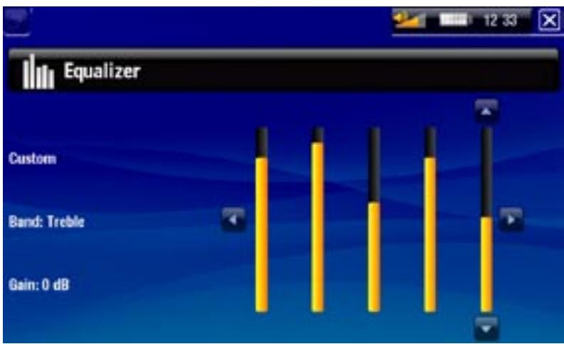 Equalizer Custom Band: Treble Gain: 0 dB