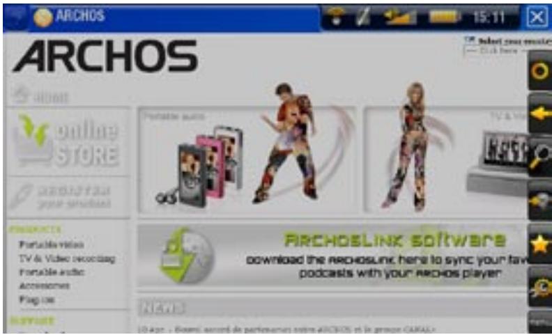 ARCHOS 605 - UTILISER LE NAVIGATEUR INTERNET - 1
