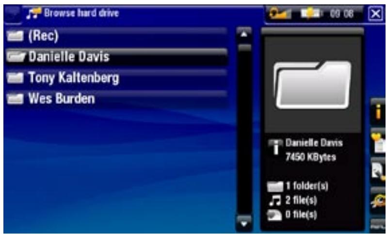 Browse hard drive (Rec) Danielle Davis Tony Kaltenberg Wes Burden Danielle Davis 7450 KBytes 1 folder(s) 2 file(s) 0 file(s)