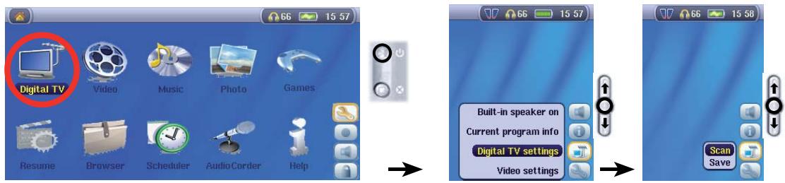 ARCHOS AV700 TV - Recherche des chaînes - 1