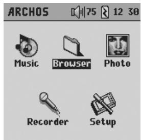 ARCHOS GMINI 220 - Menu principal - 1