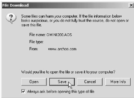 ARCHOS GMINI 220 - Téchéarger le fichier .AOS - 1