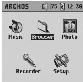 ARCHOS GMINI 220 - Menu principal - 1