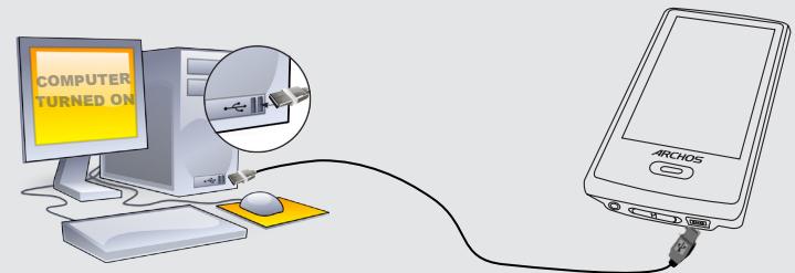ARCHOS 3 VISION - CHARGER ET CONNECTER À VOTRE ORDINATEUR - 1