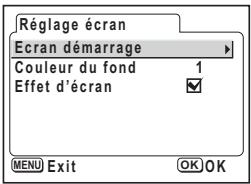 PENTAX OPTIO S30 - Changement de l'écran démarrage, de la couleur du fond et des effets d'écran - 1