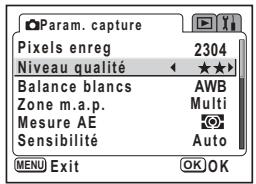 PENTAX OPTIO S30 - Sélection du niveau de qualité - 1