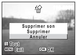 PENTAX OPTIO S30 - Suppression d'un message vocal uniquement - 1