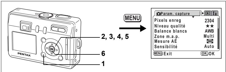 PENTAX OPTIO S30 - Sauvegarde des éléments du menu (Mémoire) - 2