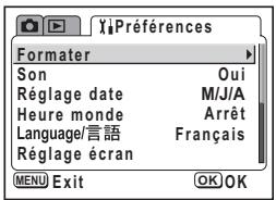 PENTAX OPTIO S30 - Menu [☒ Préférences] - 3