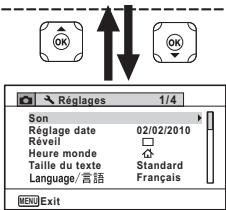 PENTAX OPTIO W90 - Utilisations des menus - 6