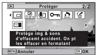 PENTAX OPTIO W90 - Protection des images et des fichiers son contre la suppression (Protégger) - 1