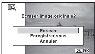PENTAX OPTIO W90 - Utilisez le bouton de navigation ( ) pour selectionner [Ecraser] ou [Enregistrer sous]. - 1