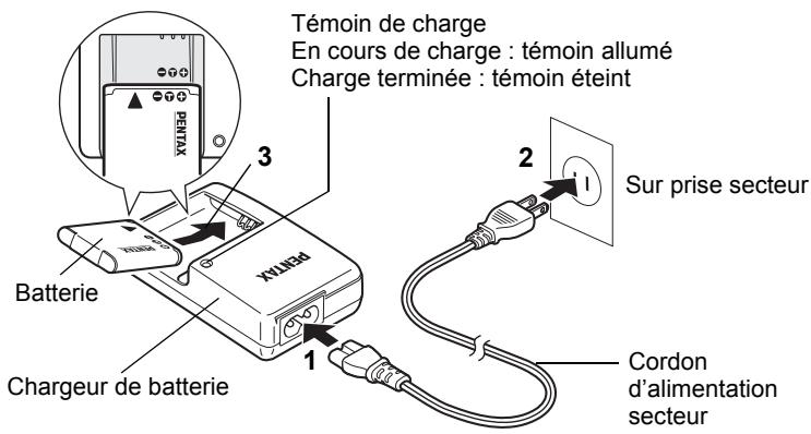 PENTAX OPTIO W90 - Charge de la batterie - 1