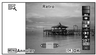 PENTAX OPTIO W90 - Sélectionnez le filtré numérique que vous souhaitez utiliser à l'aide du bouton de navigation (▲▼). - 1