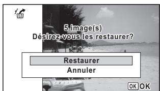 PENTAX OPTIO W90 - Utilisez le bouton de navigation () pour selectionner [Restaurer]. - 1