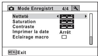 PENTAX OPTIO W90 - - [Mode Enregistr] Menu 4 - 1