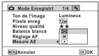 PENTAX OPTIO W90 - Réglage de la mesure AE - 1