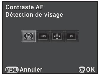 PENTAX K-500 - Utilisez le bouton de navigation (▲▶) pour sélectionner le mode souhaité puis appuyez sur le bouton OK. - 1