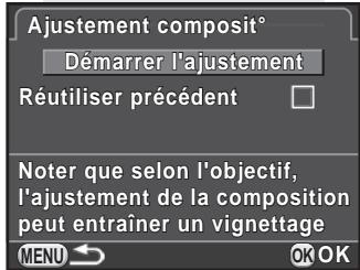 PENTAX K-500 - Sélectionnez [démarrer l'ajustement] et appuyez sur le bouton OK. - 1