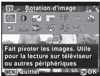 PENTAX K-500 - Éléments de la palette du mode de lecture - 1